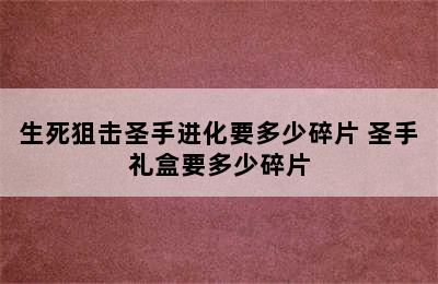 生死狙击圣手进化要多少碎片 圣手礼盒要多少碎片